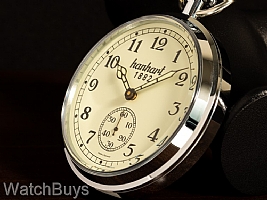 Hanhart Board Time Pocket Watch Smooth Bezel Beige