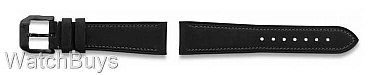 Hanhart Strap - S-Series Models - 20 x 18 Calfskin Black; Grey Stitch - Standard Length