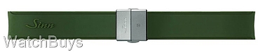 Sinn Strap - 22 x 22 Silicone Green Rubber - Tegimented Compact Buckle - Matte Finish