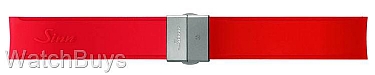 Sinn Strap - 22 x 22 Silicone Red Rubber - Tegimented Compact Buckle - Matte Finish