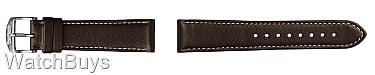 Show product details for Hanhart Pioneer Strap - 20 x 18 Calfskin Brown; White Stitch - Standard Length