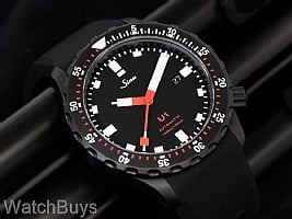 Show product details for Sinn U1 S Black Fully Tegimented on Silicone Strap