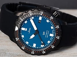 Show product details for Sinn U1-ST Blue Dial Fully Tegimented on Silicone Strap
