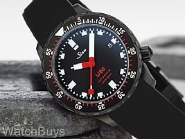 Show product details for Sinn U50 S Black Fully Tegimented on Silicone Strap