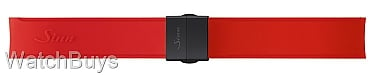 Sinn Strap - 22 x 22 Silicone Red - Tegimented Compact Buckle - DLC Finish