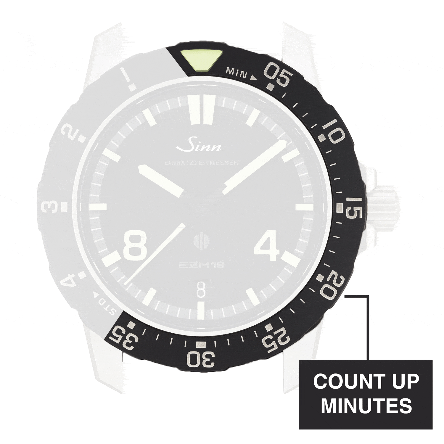 Command bezel count up bezel and count down hours
