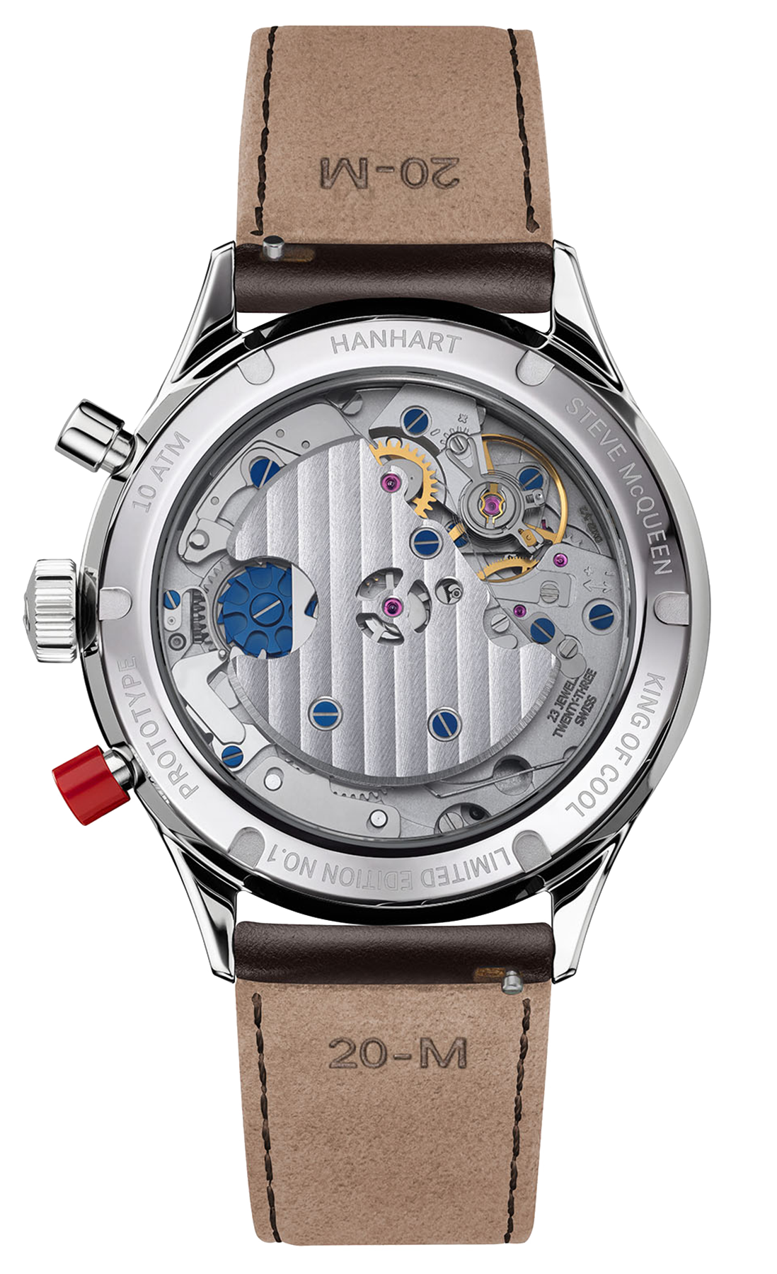 Exhibition caseback showing the mechanical movement
