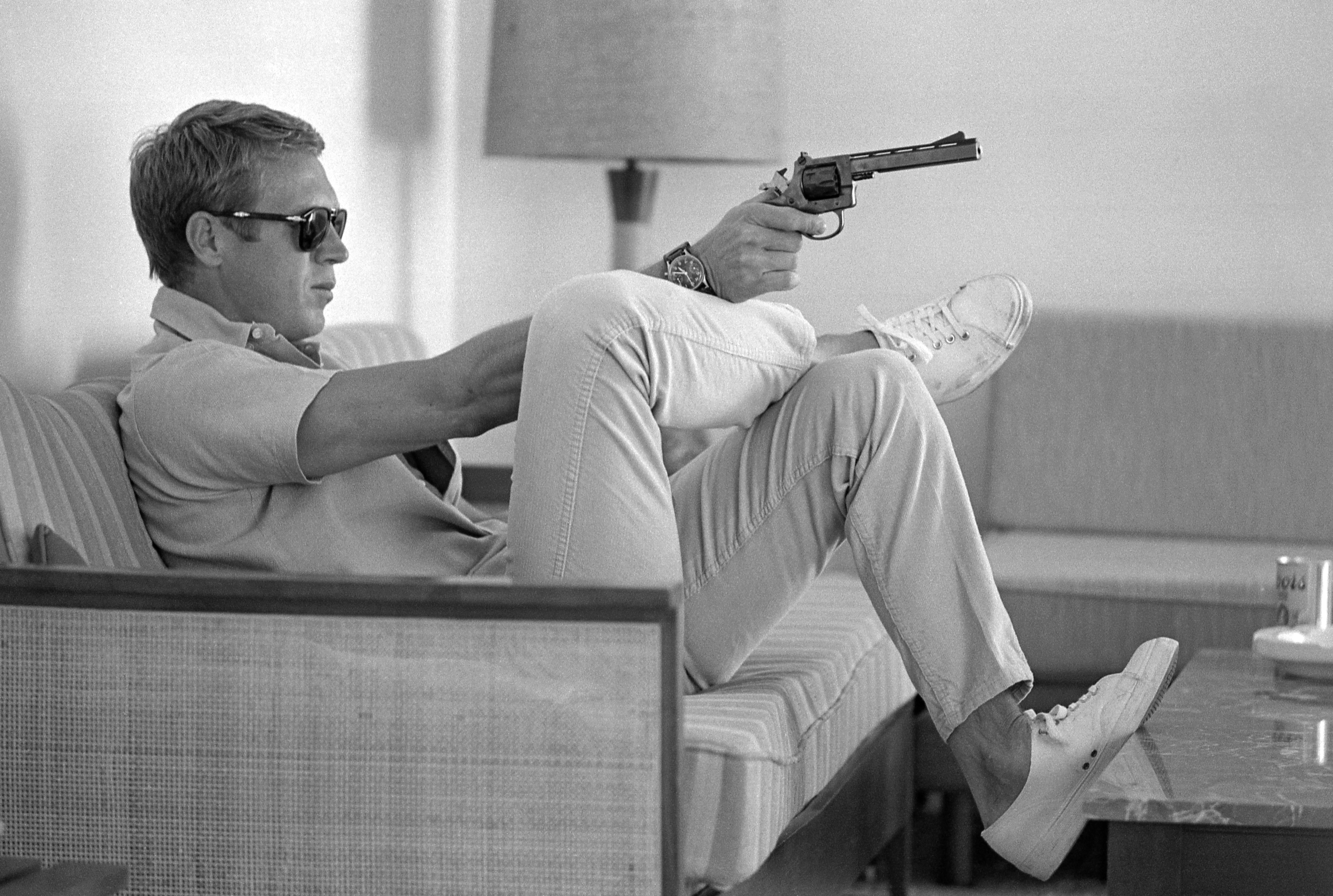 Steve McQueen wearing his Hanhart 417 ES Chronograph