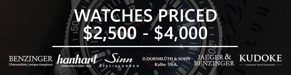 Watches Priced From $2,500 to $4,000