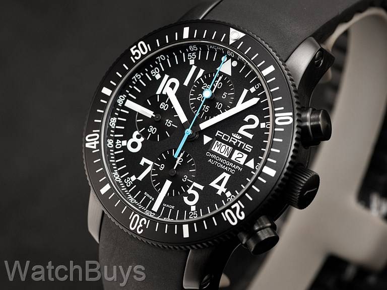 Fortis Aquatis Diver Black Chronograph 