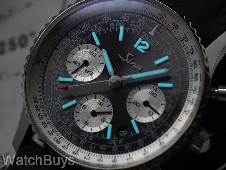 Sinn 903 Column Wheel St II Anthracite on Fine Link Bracelet