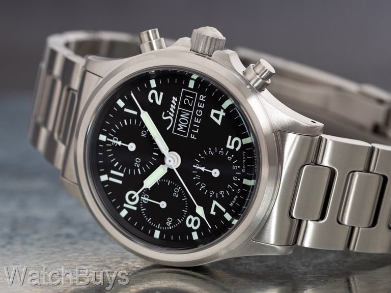 Sinn 356 Flieger Sa Display Back on H-Link Bracelet