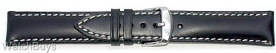 Artisan Calf Leather 22 x 18 mm Black/White Standard Strap
