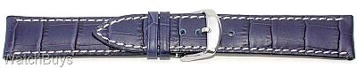 Artisan Calf Leather 20 x 18 mm Blue Croco Standard Strap