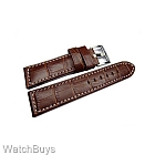 Dornblueth & Sohn Calf Leather Strap - 22 x 18 - Dark Brown; White Stitch - Standard Length