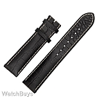 Dornblueth and Sohn Leather Strap - 20 x 18 - Black Grain White Stitch