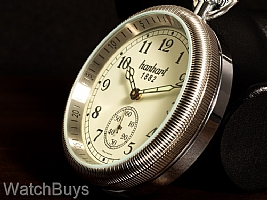 Hanhart Board Time Pocket Watch Coin Bezel Beige