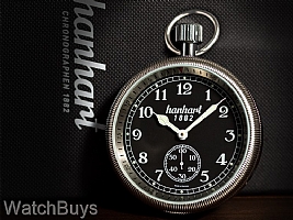 Hanhart Board Time Pocket Watch Coin Bezel Black