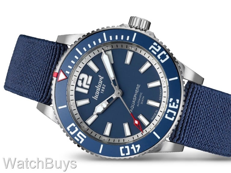 Hanhart Aquasphere FreeFall Blue on Strap