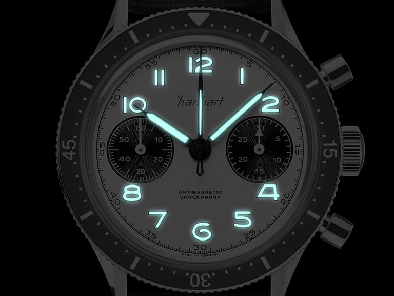 Hanhart 415 ES Panda Chronograph on Quick Adjust Bracelet - 39 mm