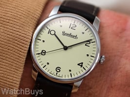 Show product details for Hanhart Pioneer Silva Pistachio Dial on Strap