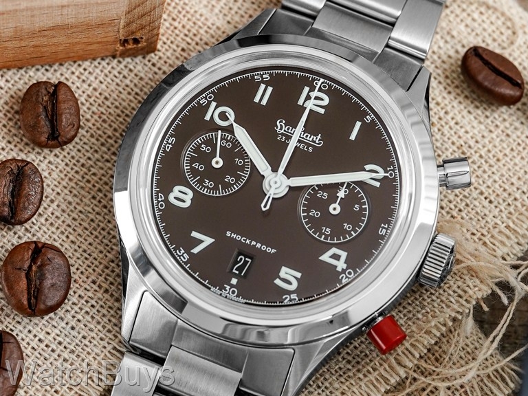 Hanhart 417 ES Mocha Flyback Column Wheel Chronograph LE on Bracelet - 42 mm