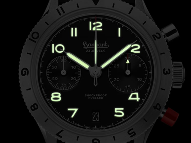 Hanhart 417 Red Lion MK II Limited Edition on Quick Adjust Bracelet - 39 mm