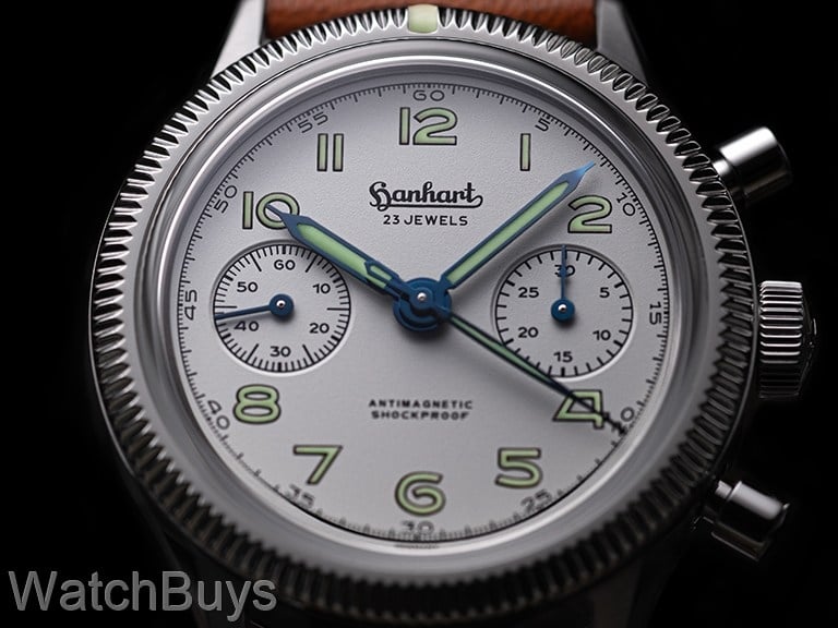Hanhart 417 ES Moby Dick Chronograph on Strap - 39 mm