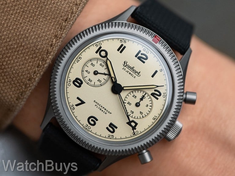 Hanhart 417 Titanium Desert Pilot Flyback Column Wheel Chronograph LE - 42 mm