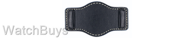 Hanhart Pioneer Strap - 21 x 18 Calfskin Black; White Stitch - Without Rivets - Bund Pad Only