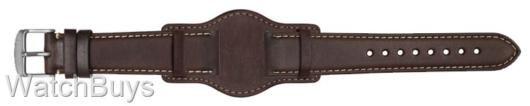 Hanhart Pioneer Strap - 20 x 18 Calfskin Brown; White Stitch With Bund - Standard Length