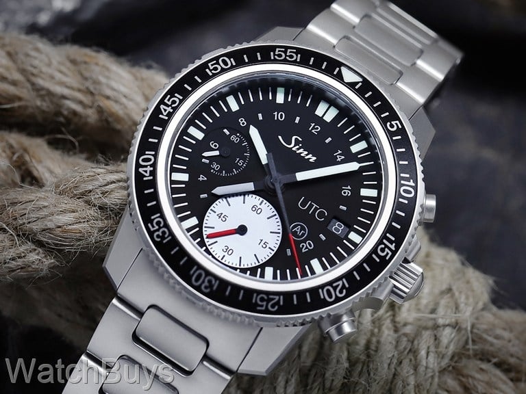Sinn 613 St UTC Divers Chronograph on H-Link Quick Adjust Bracelet
