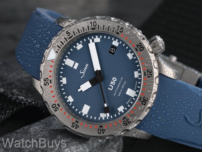 Sinn U50-T Blue Dial Fully Tegimented on Silicone Strap
