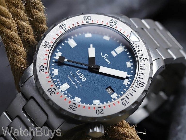 Sinn U50-T Blue Dial Fully Tegimented on H-Link Quick Adjust Bracelet