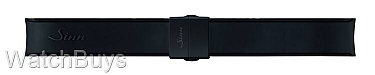Sinn Strap - 22 x 22 Silicone Black Rubber - Black Tegimented Compact Buckle - PVD Finish