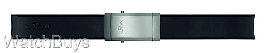 Sinn Strap - T1 EZM 14 Silicone Black Rubber Titanium Buckle - Matte Finish