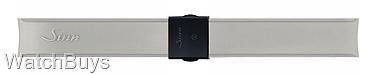 Sinn Strap - U50 Silicone Grey Rubber - Black Tegimented Compact Buckle - PVD Finish