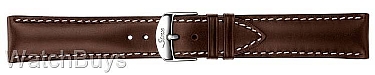 Sinn Strap - 20 x 18 Russian Tanning Cowhide Dark Brown; White Stitch - Standard Length