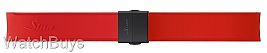 Sinn Strap - 22 x 22 Silicone Red Rubber Black Tegimented Compact Buckle