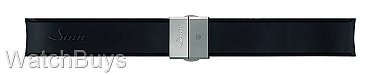 Sinn Strap - 22 x 22 Silicone Black Rubber Tegimented Compact Buckle - Matte Finish