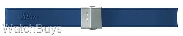 Sinn Strap - 22 x 22 Silicone Blue Rubber - Compact Buckle - Matte Finish