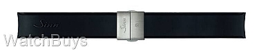 Sinn Strap - 22 x 22 Silicone Black Rubber Tegimented Compact Buckle - Satin Finish