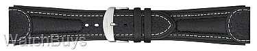 Sinn Strap - 22 x 20 Cowhide Black; White Stitch - Padded Double Stitched - Standard Length