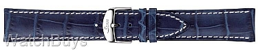 Sinn Strap - 20 x 18 Cowhide Blue; White Stitch - Alligator Grain - Standard Length