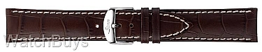 Sinn Strap - 20 x 18 Cowhide Dark Brown; White Stitch - Alligator Grain - Standard Length