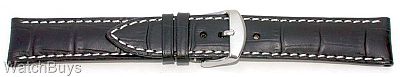 Show product details for Artisan Calf Leather 22 x 18 mm Black Croco Standard Strap