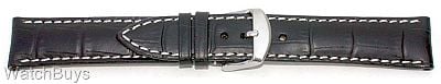 Show product details for Artisan Calf Leather 22 x 18 mm Black Croco Short Strap