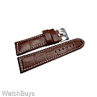 Show product details for Dornblueth & Sohn Calf Leather Strap - 22 x 18 - Dark Brown; White Stitch - Standard Length