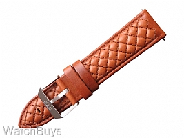 Show product details for Eza Strap - 22 x 20 Quilted Cognac Calf Leather