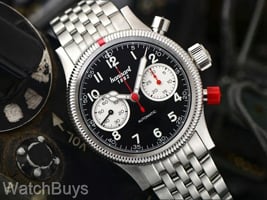 Show product details for Hanhart Pioneer MK II Reverse Panda on Bracelet